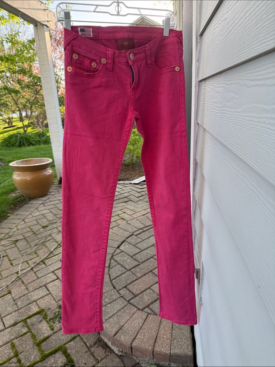 True Religion Denim - True Religion Women's Skinny Jeans in Fuchsia Pink